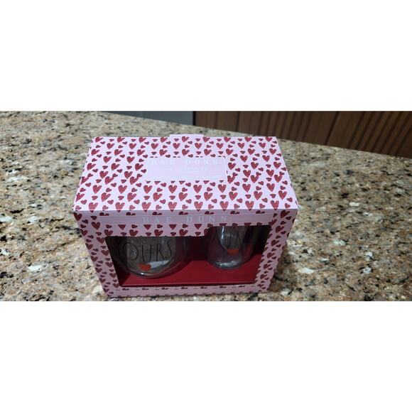 NEW Rae Dunn Artisan Valentine's Day Collection - YOURS MINE Glasses - Picture 9 of 12